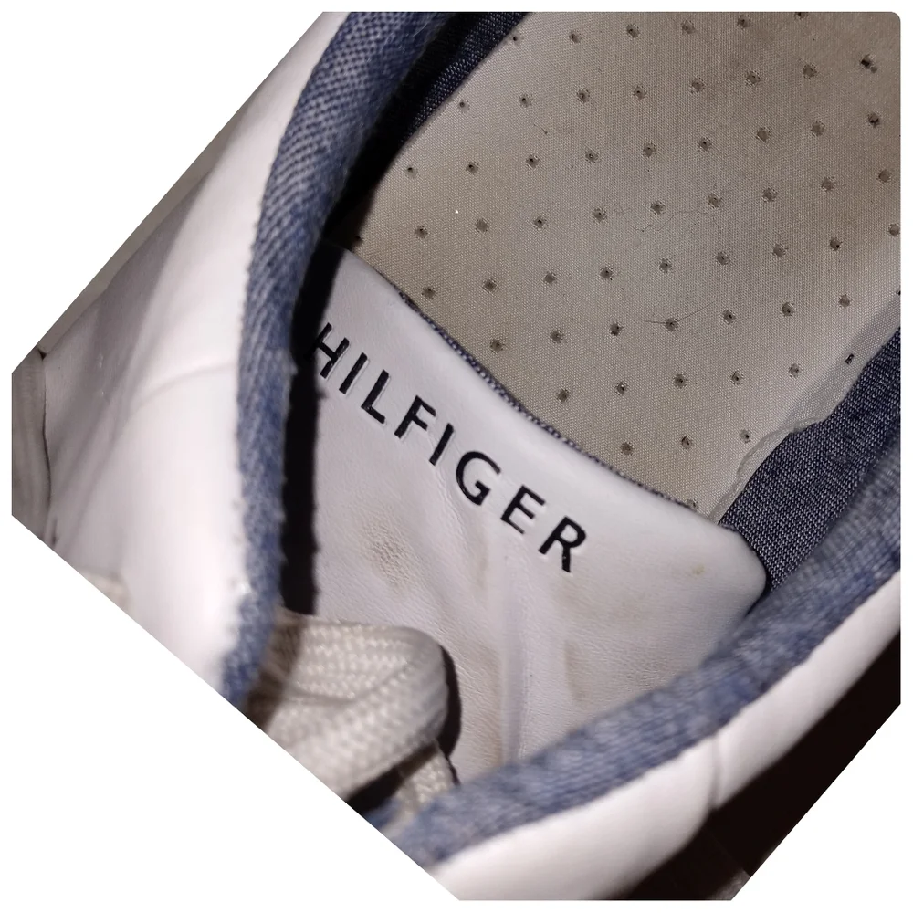 Tommy Hilfiger Men's Ref Low-Top White Sneakers Size 12●